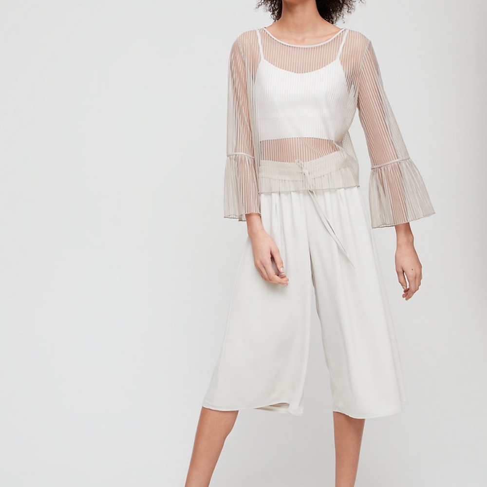 Aritzia Babaton Humbert Sheer Bell Sleeve Blouse